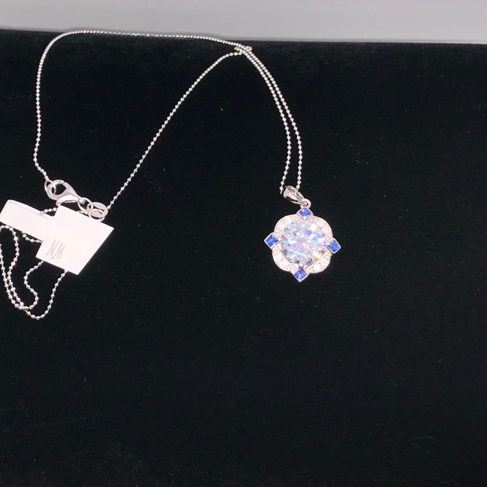 4ct Art Deco Sapphire Pendant - Picture 11 of 14
